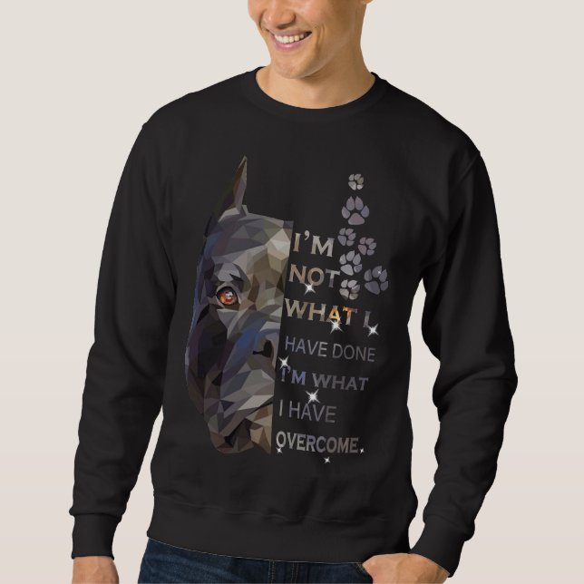 Pitbull I M What I Have Overcome Sweatshirt (Front)