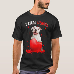 Pitbull I Steal Hearts Cute Dog Hug Heart Valentin T-Shirt