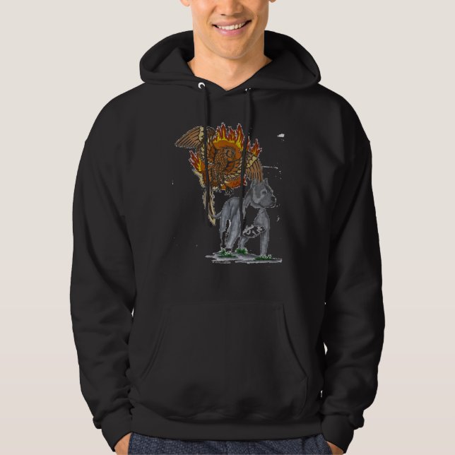 Pitbull Image Rising Like The Phoenix Hoodie (Front)