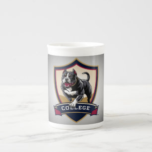 Pitbull in college: Logo Bone China Mug
