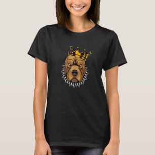 Pitbull King Dog head of a spiteful with Crown Str T-Shirt