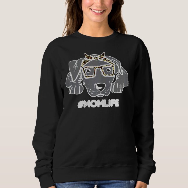 Pitbull Leopard Bandanna Mum Life Sweatshirt (Front)