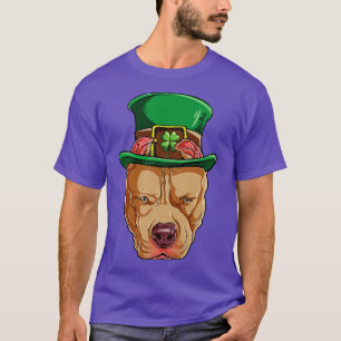 Pitbull Leprechaun St Patricks Day Irish For Dog L T-Shirt