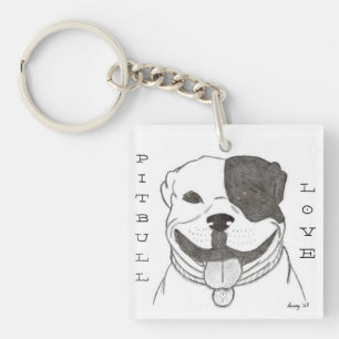 Pitbull Love Acrylic Keychain