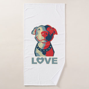 Pitbull - LOVE Bath Towel