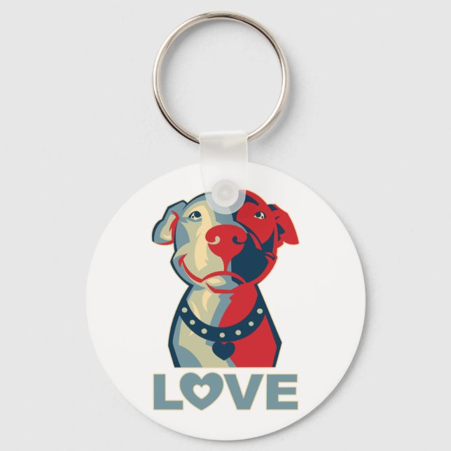 Pitbull - LOVE Key Ring (Front)