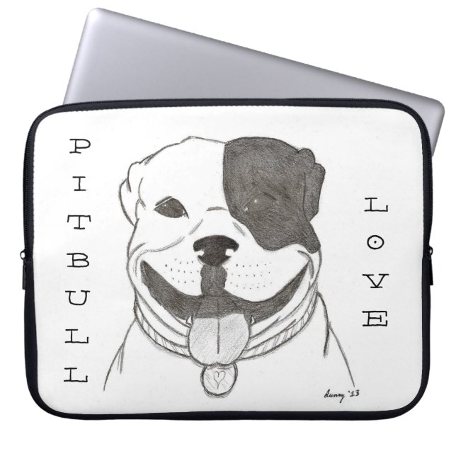 Pitbull Love Laptop Sleeve (Front)