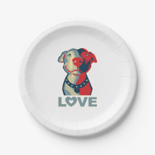Pitbull - LOVE Paper Plate