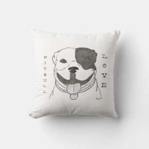 Pitbull Love Pillow - Grey