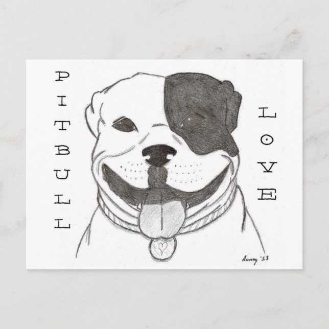 Pitbull Love Postcard (Front)