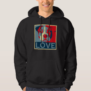 Pitbull Love Poster Pit Bull Mum Dad Lovers Hoodie
