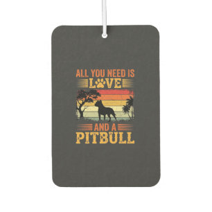 Pitbull Love Retro Sunset Dog Car Air Freshener