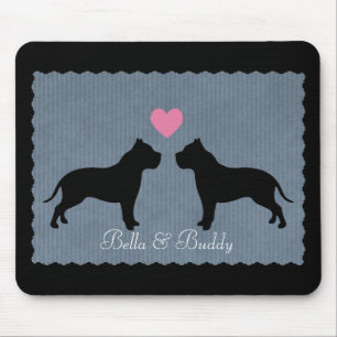 Pitbull Love Silhouette Mouse Pad