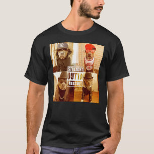 Pitbull Love Straight Outta Rescue Funny Pit Bull T-Shirt