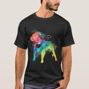 Pitbull Love Watercolor Zen Pit Bull Tee Shirt