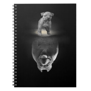 Pitbull Lover Dog American Pitbull Dog Reflection  Notebook