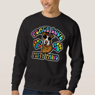 Pitbull Lover Peace Love Pitty Paws Cute Tie Dye H Sweatshirt