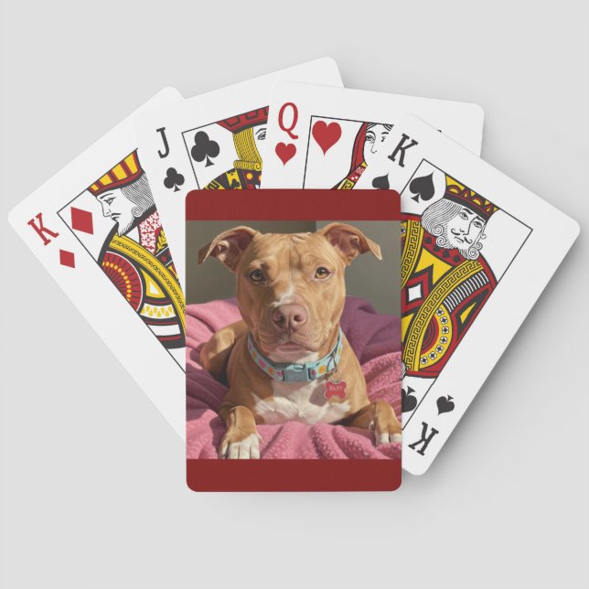 Pitbull lover playing cards- poker cards (Back)