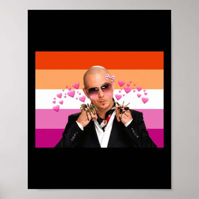 Pitbull Loves Spiders And Also Lesbians Sticker  Poster (Front)