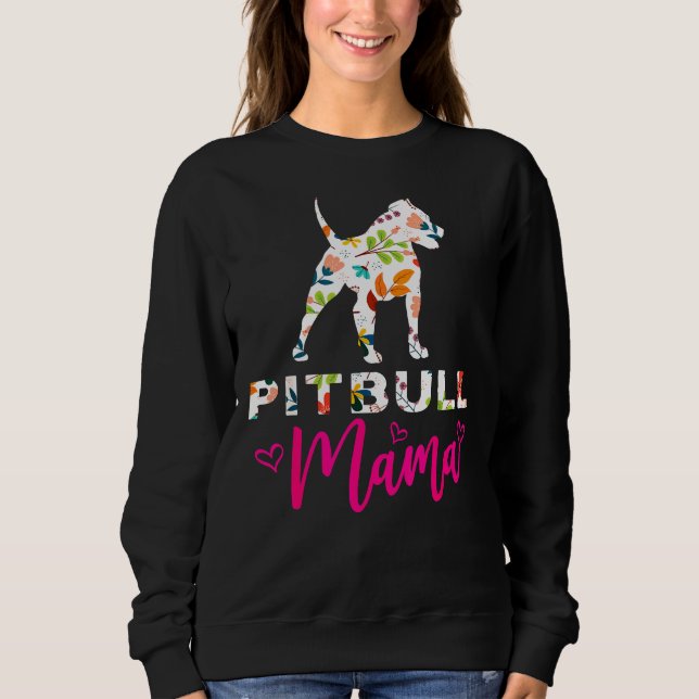 Pitbull Mama Cute Dog Lover Sweatshirt (Front)