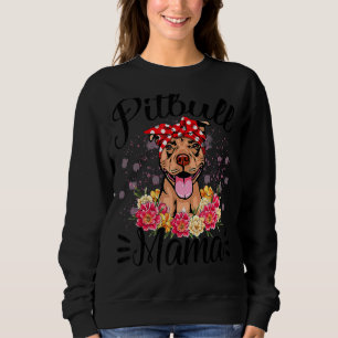 Pitbull Mama Florals Cute Dog Mum Mother's Day 1 Sweatshirt
