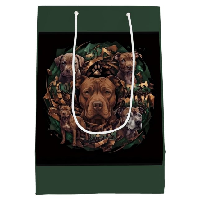  Pitbull Medium Gift Bag (Back)