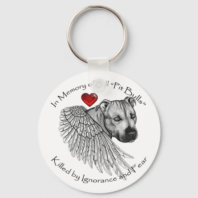 Pitbull Memorial-Key Chain Key Ring (Front)