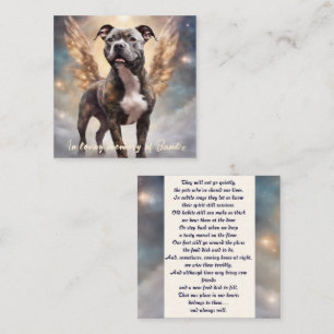 Pitbull Memorial Poem Brindle Wings Add Name Gift Card