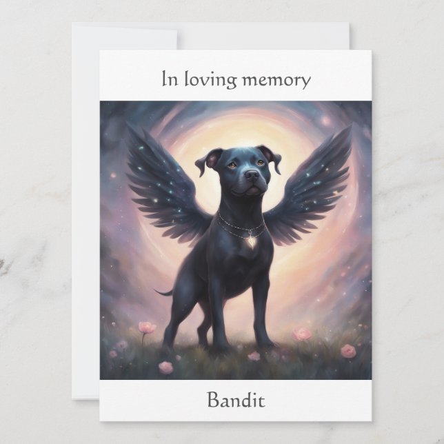 Pitbull Memorial Poem Custom Name Sympathy Card (Front)