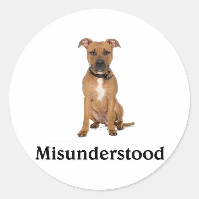 Pitbull - Misunderstood Classic Round Sticker (Front)