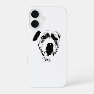 Pitbull Mix Wink, Clean Graphic Face iPhone 16 Case