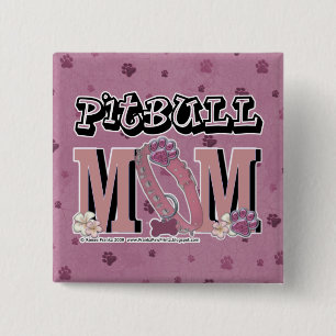 Pitbull MOM 15 Cm Square Badge