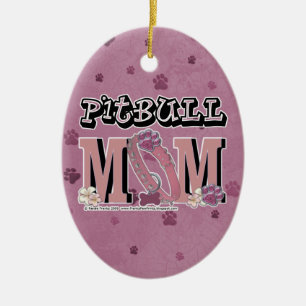 Pitbull MOM Ceramic Tree Decoration