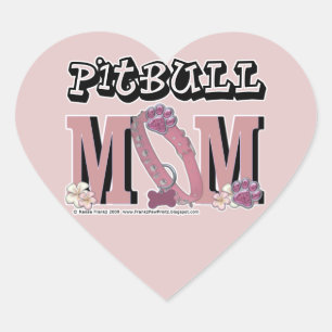 Pitbull MOM Heart Sticker