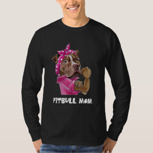 Pitbull Mom Ladies Dogs Tee