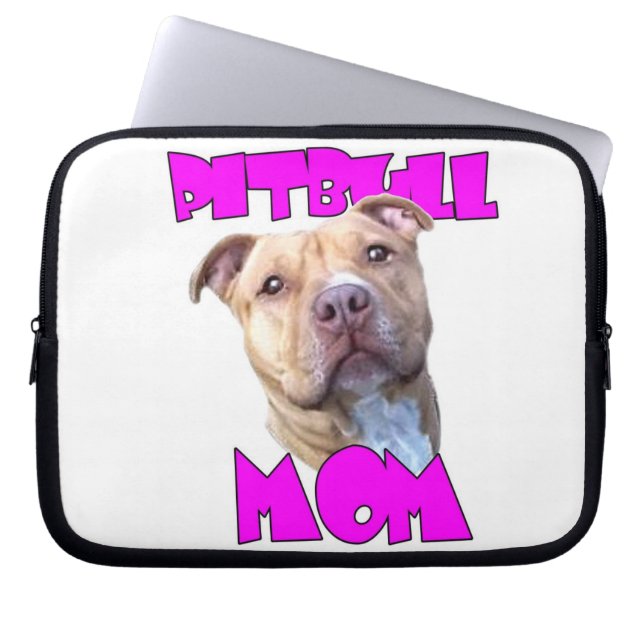 Pitbull Mum Dog Laptop Sleeve (Front)
