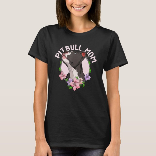 Pitbull mum dog pet T-Shirt (Front)