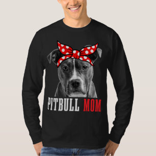 Pitbull Mum Funny Cute Vintage Pitbull Dog Mum T-Shirt