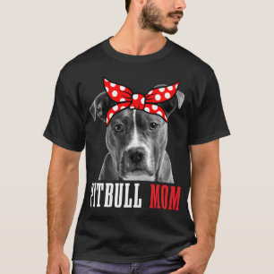 Pitbull Mum Funny Cute Vintage Pitbull Dog Mum T-Shirt