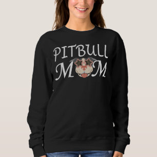 Pitbull Mum Funny Pit Bull Mum Relaxed Fit Fitted  Sweatshirt