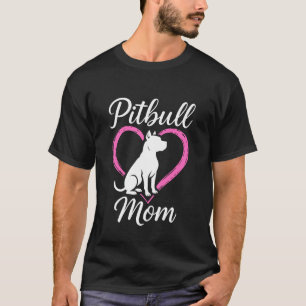 Pitbull Mum Heart Silhouette Design T-Shirt