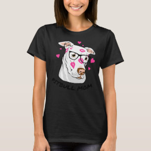 Pitbull Mum Kisses Wearing Glasses T-Shirt