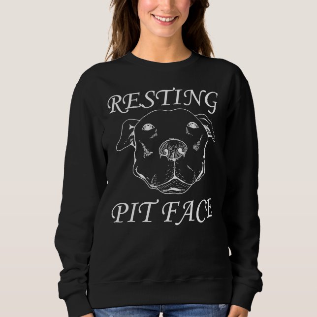 Pitbull Mum Owner Funny Dog Trainer Lover Resting  Sweatshirt (Front)