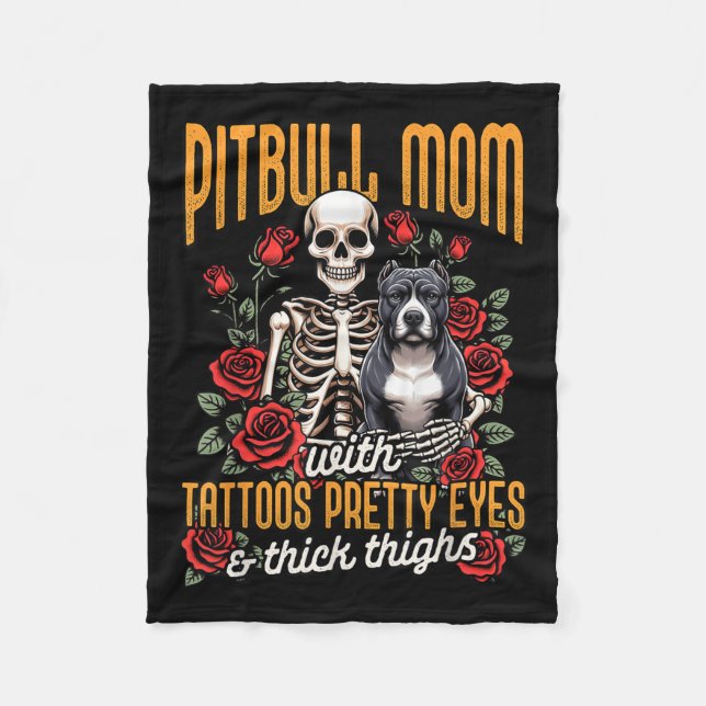 Pitbull Mum Pittie Mum Dog Mum Pitbull Mum With Ta Fleece Blanket (Front)