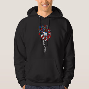 Pitbull Mum Pride American July 4 Sunflower Pitbul Hoodie