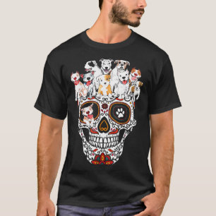 Pitbull Mum Sugar Skull Shirt Funny Gothic Dog Mum
