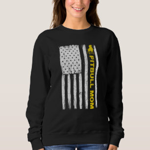 Pitbull Mum Vintage Patriotic with American Flag M Sweatshirt