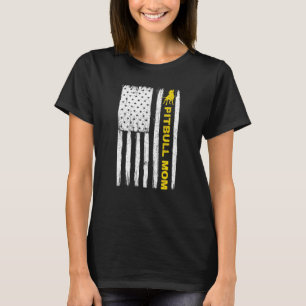 Pitbull Mum Vintage Patriotic with American Flag M T-Shirt