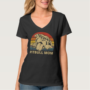 Pitbull Mum With Cute Pitty Face Funny Pitbull Mum T-Shirt