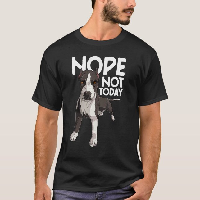 Pitbull  Nope Not Today Pitbull T-Shirt (Front)